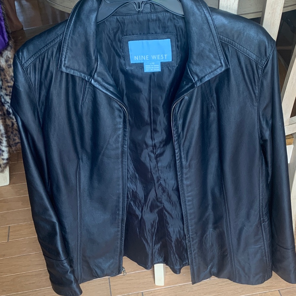 Nine West Women's Black Leather Jacket
